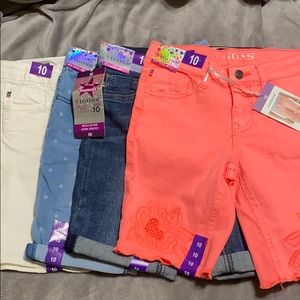 NWT 4 pack Bermuda girls shorts size 10